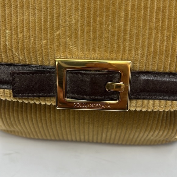 Dolce & Gabbana Vintage Corduroy Leather Handbag Crossbody Chain - Picture 7 of 16